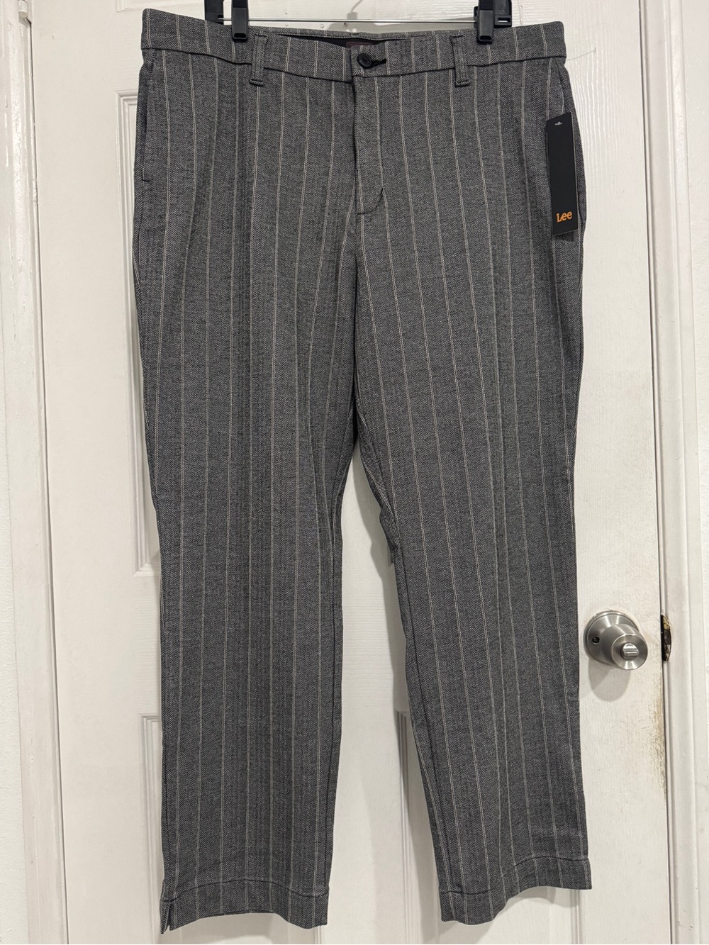 Lee Women's Gray Pinstripe Boot Cut Pants Heavy and Stretch For Women Size 20